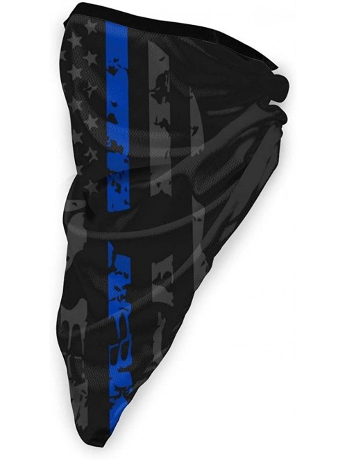 Balaclavas Thin Blue Line Police Distressed Skull Neck Gaiter Warmer Windproof Face Mask Scarf Outdoor Sports Mask - Black - ...