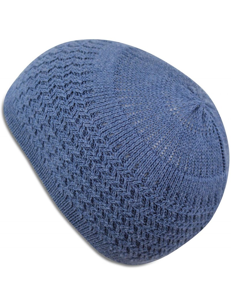 Skullies & Beanies Over-The-Ear Beanie Kufis with Zigzag Knit in 100% Cotton - Great for Daily and Chemo Headwear Men and Wom...