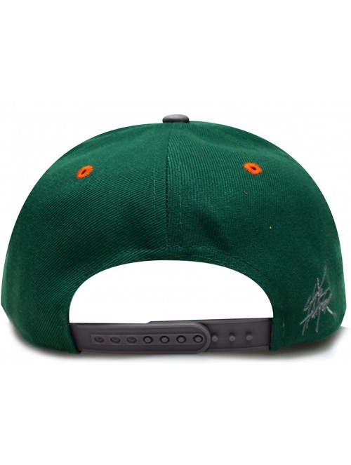 Baseball Caps Mad Robot Pig Character Snapback Caps - Kelly Green/Light Grey - CG124M1102B $20.66