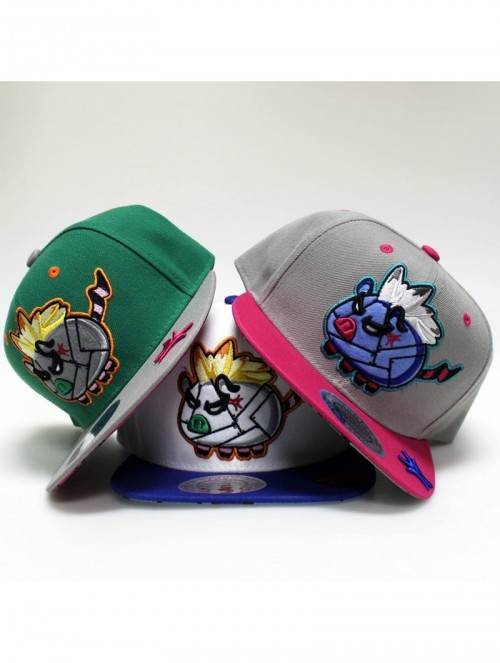 Baseball Caps Mad Robot Pig Character Snapback Caps - Kelly Green/Light Grey - CG124M1102B $20.66