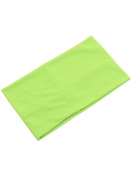 Headbands Women's Solid Stretch Wide Sports Headband Cotton Yoga Hairband Bandanas - Green - C3188NMS7WC $10.71