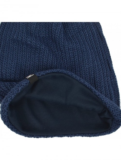 Skullies & Beanies Men Oversize Skull Slouch Beanie Large Skullcap Knit Hat - Ribbed-navy - CW187NWWK5E $18.50