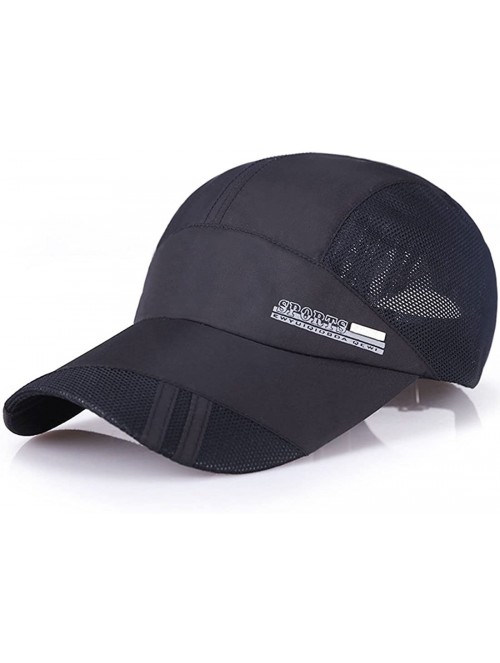 Baseball Caps New UV Quick-Drying Waterproof Baseball Cap Outdoor Lightweight UV Protection Hats - Black 1 - CA18EI7Y28Z $14.01