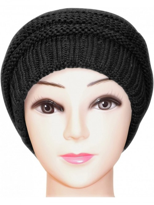 Skullies & Beanies Trendy and Warm Zig Zag Crochet Knit Convertible Beanie Neck wear - Black - CL12N2I1NVQ $15.76