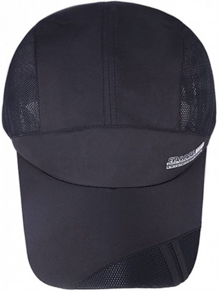 Baseball Caps New UV Quick-Drying Waterproof Baseball Cap Outdoor Lightweight UV Protection Hats - Black 1 - CA18EI7Y28Z $14.01