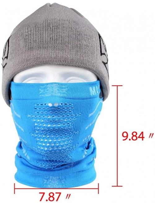 Balaclavas Ski Mask Half Face Mask Windproof Neck Warmer for Snow Skiing - Blue - CK18UUTOYY6 $14.10