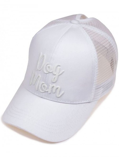 Baseball Caps Women's Baseball Cap Color Changing Messy Bun Ponytail Trucker Hat - Dog Mom (White) - Color Changing Text - CR...