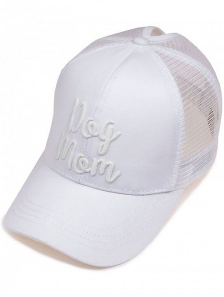 Baseball Caps Women's Baseball Cap Color Changing Messy Bun Ponytail Trucker Hat - Dog Mom (White) - Color Changing Text - CR...