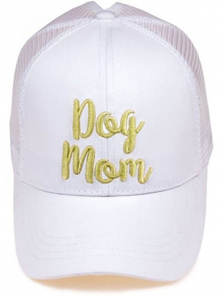 Baseball Caps Women's Baseball Cap Color Changing Messy Bun Ponytail Trucker Hat - Dog Mom (White) - Color Changing Text - CR...