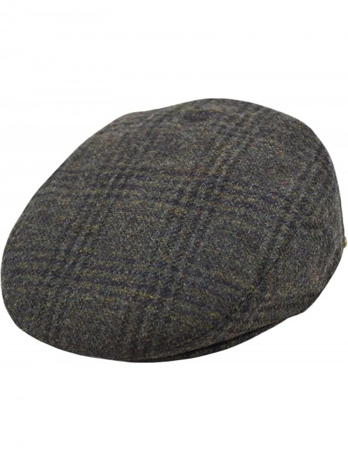 Newsboy Caps Classic Men's Flat Hat Wool Newsboy Herringbone Tweed Driving Cap - Iv2363-olive - C418CSN7MNS $22.63