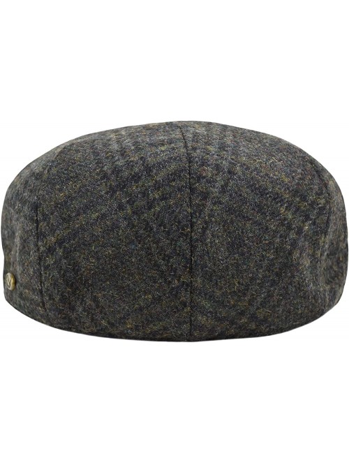 Newsboy Caps Classic Men's Flat Hat Wool Newsboy Herringbone Tweed Driving Cap - Iv2363-olive - C418CSN7MNS $22.63