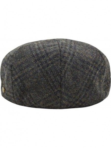 Newsboy Caps Classic Men's Flat Hat Wool Newsboy Herringbone Tweed Driving Cap - Iv2363-olive - C418CSN7MNS $22.63