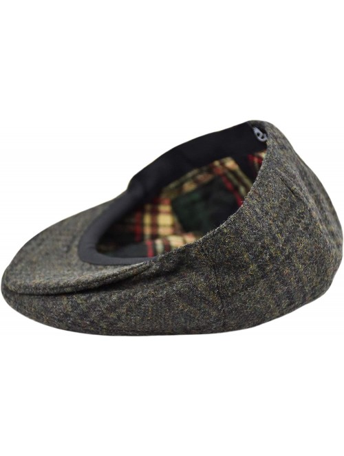 Newsboy Caps Classic Men's Flat Hat Wool Newsboy Herringbone Tweed Driving Cap - Iv2363-olive - C418CSN7MNS $22.63