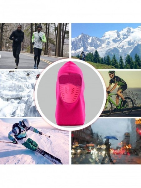 Balaclavas Balaclava Face Mask Cycling Mask- Anti-dust Windproof Outdoor Sport Mask for Motorcycle and Cycling - Rose Red - C...