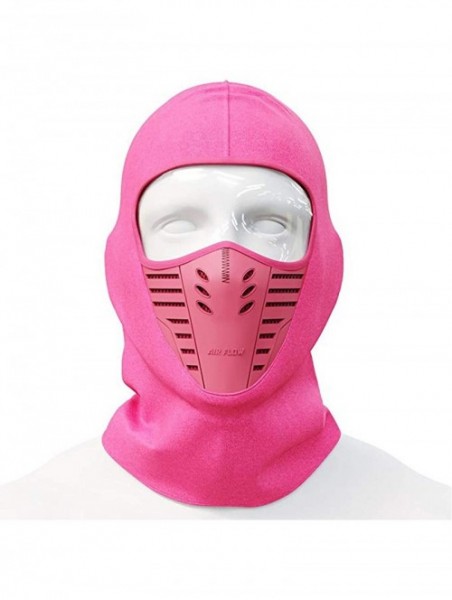 Balaclavas Balaclava Face Mask Cycling Mask- Anti-dust Windproof Outdoor Sport Mask for Motorcycle and Cycling - Rose Red - C...