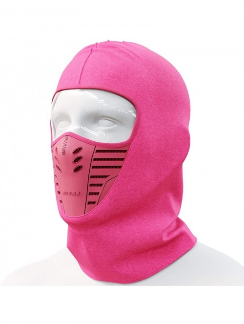 Balaclavas Balaclava Face Mask Cycling Mask- Anti-dust Windproof Outdoor Sport Mask for Motorcycle and Cycling - Rose Red - C...