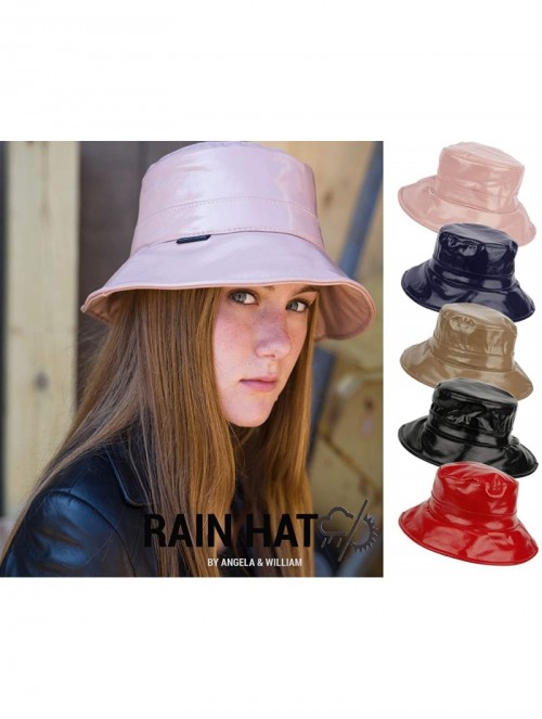 Rain Hats Women's Rain Hats Waterproof Rain Hat Wide Brim Bucket Hat Rain Cap - Cl4093indi Pink - CM19230CQCR $21.55