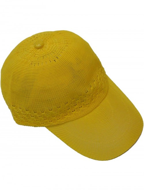 Baseball Caps Knit Polyester Baseball style cap [style 201] - Yellow - C511CYMXVYV $11.05
