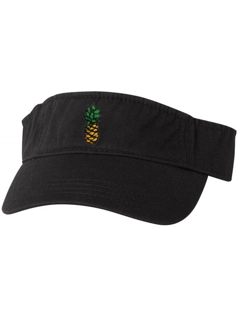 Visors Adult Pineapple Embroidered Visor Dad Hat - Black - CW183NDAR5O $29.56