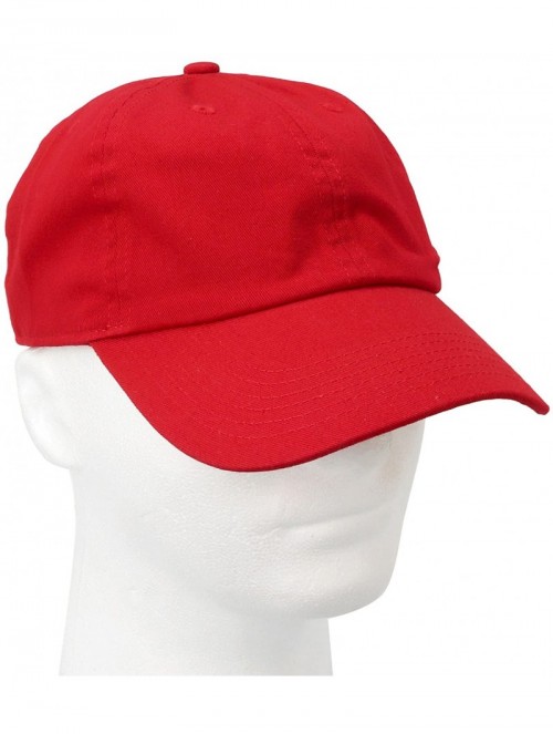 Baseball Caps 12-Pack Wholesale Classic Baseball Cap 100% Cotton Soft Adjustable Size - Red - CY18E6LUH93 $70.08