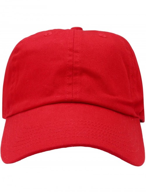 Baseball Caps 12-Pack Wholesale Classic Baseball Cap 100% Cotton Soft Adjustable Size - Red - CY18E6LUH93 $70.08