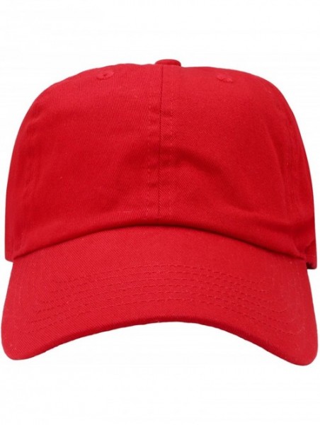 Baseball Caps 12-Pack Wholesale Classic Baseball Cap 100% Cotton Soft Adjustable Size - Red - CY18E6LUH93 $70.08