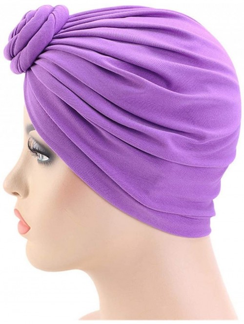 Skullies & Beanies Womens Big Flower Turban Beanie Elegant Cap Head Wrap Stretch Long Hair Scarf Headscarf - 441-beige - CN19...