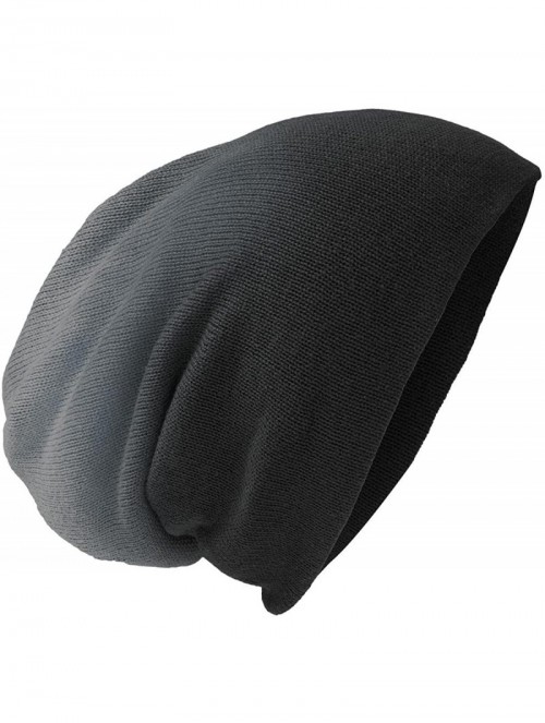 Skullies & Beanies Slouch Beanie - Black Dip Dye - C1180AO50CS $11.54