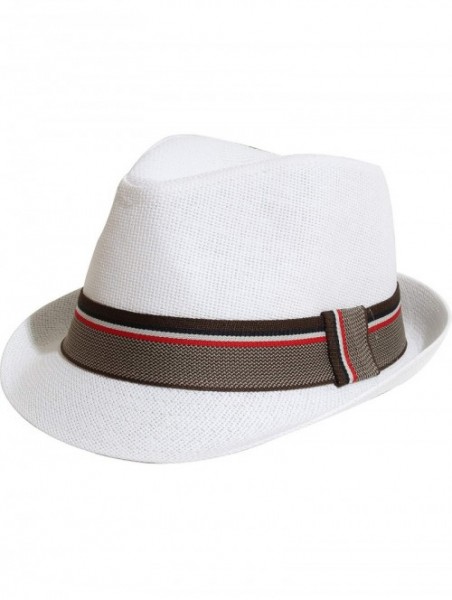 Fedoras Vintage Unisex Fedora Hat Classic Timeless Light Weight - 2121 - White - CD18RZR7G7C $16.46