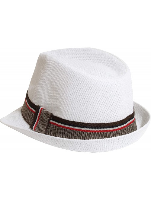 Fedoras Vintage Unisex Fedora Hat Classic Timeless Light Weight - 2121 - White - CD18RZR7G7C $16.46