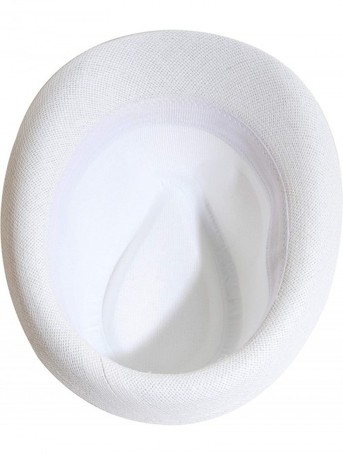 Fedoras Vintage Unisex Fedora Hat Classic Timeless Light Weight - 2121 - White - CD18RZR7G7C $16.46