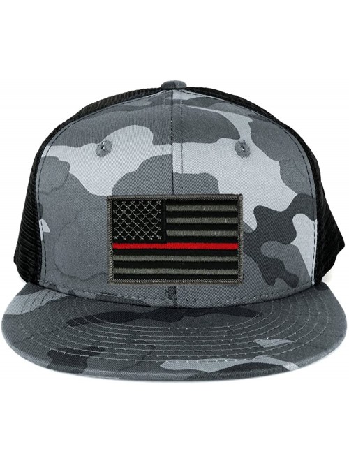 Baseball Caps US American Flag Embroidered Patch Adjustable Urban Camo Trucker Cap - UUB - Thin Red Patch - CL12NBX7R8O $17.01