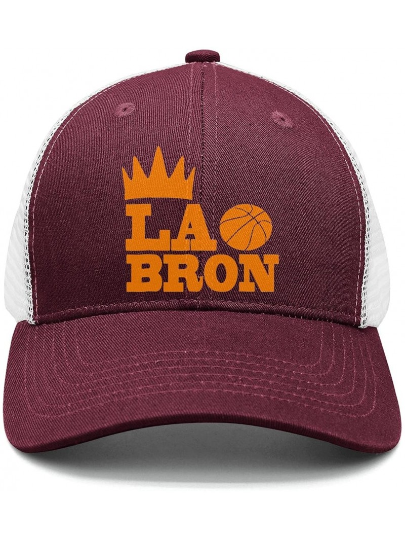 Skullies & Beanies Orange-LABRON-Creative-Basketball-Crown Mens Adjustable Funny Saying mesh Fitted Hats - CR18GL35TSU $23.05