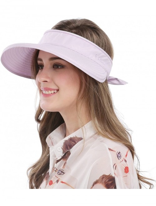 Sun Hats Wide Large Brim Sun Hat Summer UV Protection Thin Hat 2 in 1 Beach Sun Hat - Purple - C112O0MDW22 $15.57