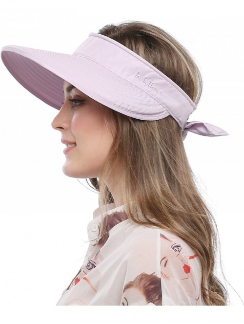 Sun Hats Wide Large Brim Sun Hat Summer UV Protection Thin Hat 2 in 1 Beach Sun Hat - Purple - C112O0MDW22 $15.57