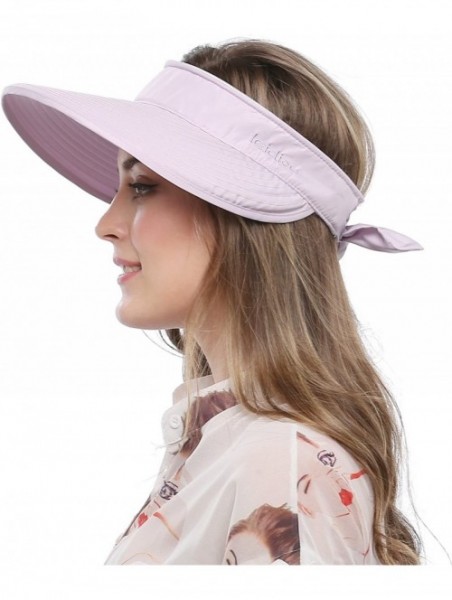 Sun Hats Wide Large Brim Sun Hat Summer UV Protection Thin Hat 2 in 1 Beach Sun Hat - Purple - C112O0MDW22 $15.57