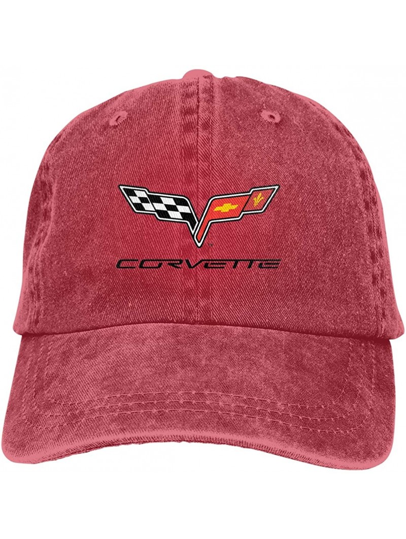 Baseball Caps Adult Men's Corvette 2015 100% Cotton Workout Cap Adjustable Unstructured Hat - Red - C818WXQ274D $21.22