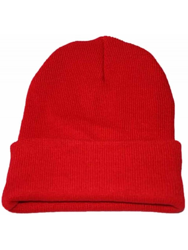 Skullies & Beanies Unisex Knit Beanie Hat Skull Cap Knitting Hat Beanie Caps Winter Warm Hat Cuffed Plain Skull Knit Hat Cap ...