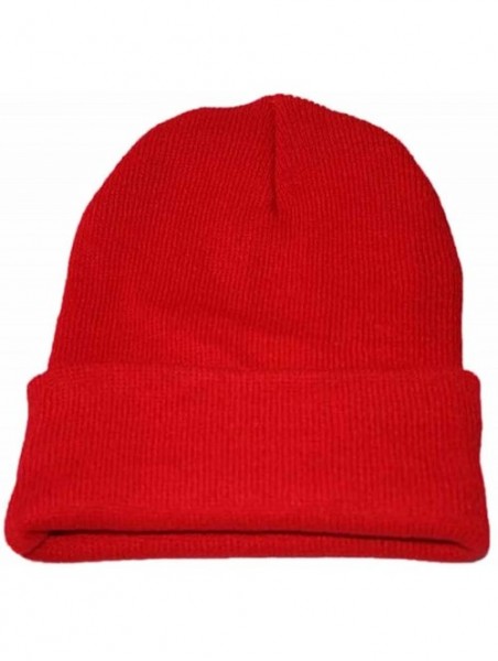 Skullies & Beanies Unisex Knit Beanie Hat Skull Cap Knitting Hat Beanie Caps Winter Warm Hat Cuffed Plain Skull Knit Hat Cap ...