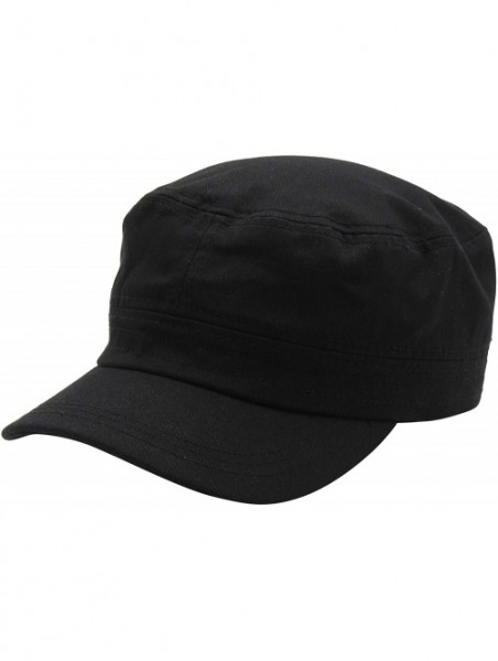 Baseball Caps Cadet Army Cap - Military Cotton Hat - Black - CC12GW5UV6V $13.72