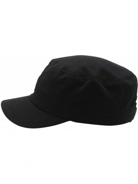 Baseball Caps Cadet Army Cap - Military Cotton Hat - Black - CC12GW5UV6V $13.72