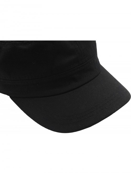 Baseball Caps Cadet Army Cap - Military Cotton Hat - Black - CC12GW5UV6V $13.72