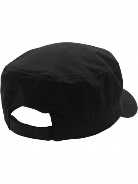 Baseball Caps Cadet Army Cap - Military Cotton Hat - Black - CC12GW5UV6V $13.72