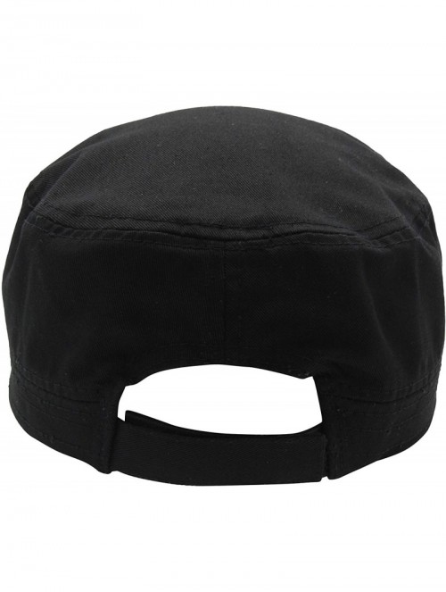 Baseball Caps Cadet Army Cap - Military Cotton Hat - Black - CC12GW5UV6V $13.72