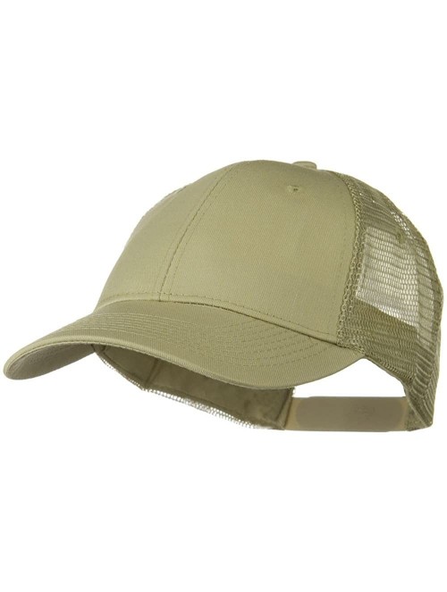 Baseball Caps Solid Cotton Twill Low Profile Nylon Mesh Back Cap - Khaki - CP11918EW4T $11.62