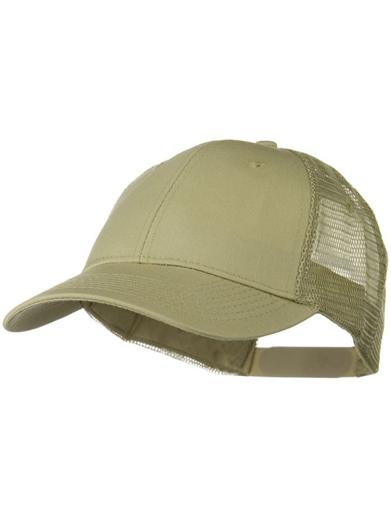 Baseball Caps Solid Cotton Twill Low Profile Nylon Mesh Back Cap - Khaki - CP11918EW4T $11.62