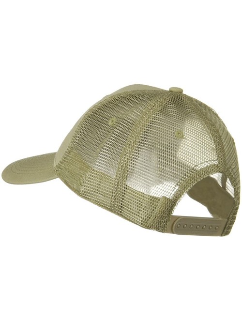 Baseball Caps Solid Cotton Twill Low Profile Nylon Mesh Back Cap - Khaki - CP11918EW4T $11.62