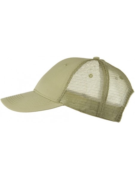 Baseball Caps Solid Cotton Twill Low Profile Nylon Mesh Back Cap - Khaki - CP11918EW4T $11.62