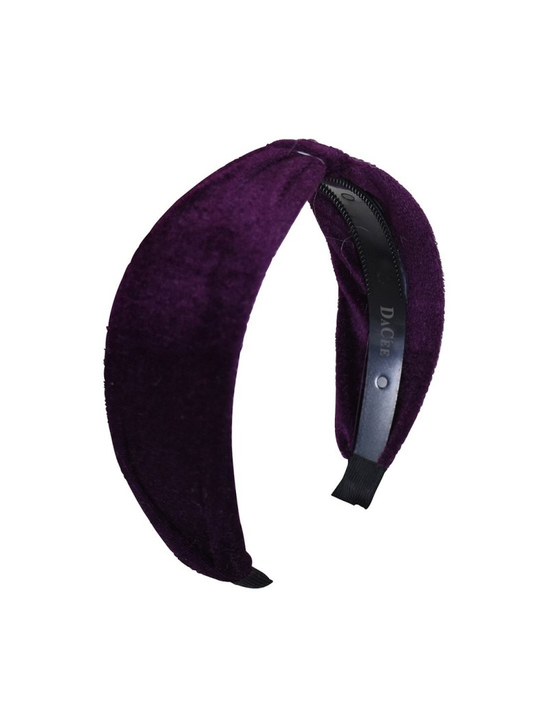 Headbands Solid Velvet Gathered Headband - Purple - Purple - CA12JVP015F $15.21