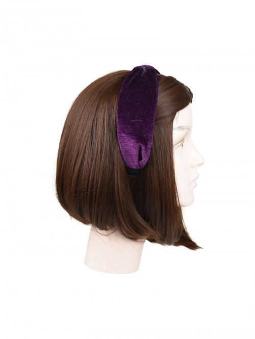 Headbands Solid Velvet Gathered Headband - Purple - Purple - CA12JVP015F $15.21